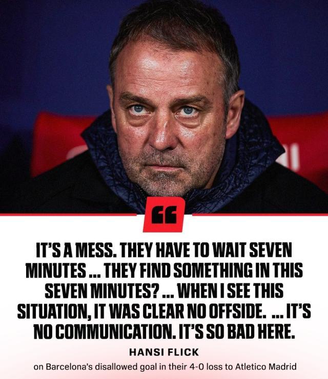 半岛体育-弗利克巴萨生涯最惨一败，手工越位线划掉巴萨进球